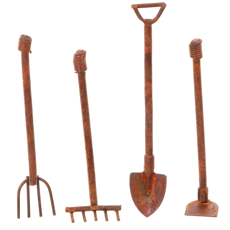 Gardening Tools Shovel - 1:12 Scale Dollhouse Miniature Shovel Hoe