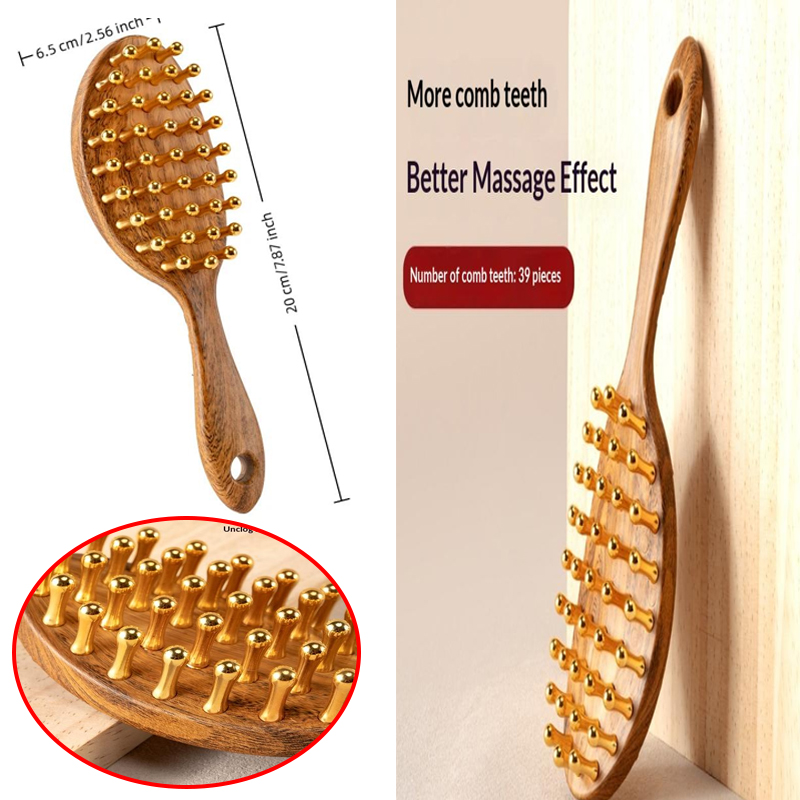 Gardening Tools Long Handle - 1PCS Head Copper Tooth Massage Comb